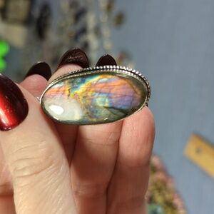 Purple Flash Labradorite Pendant